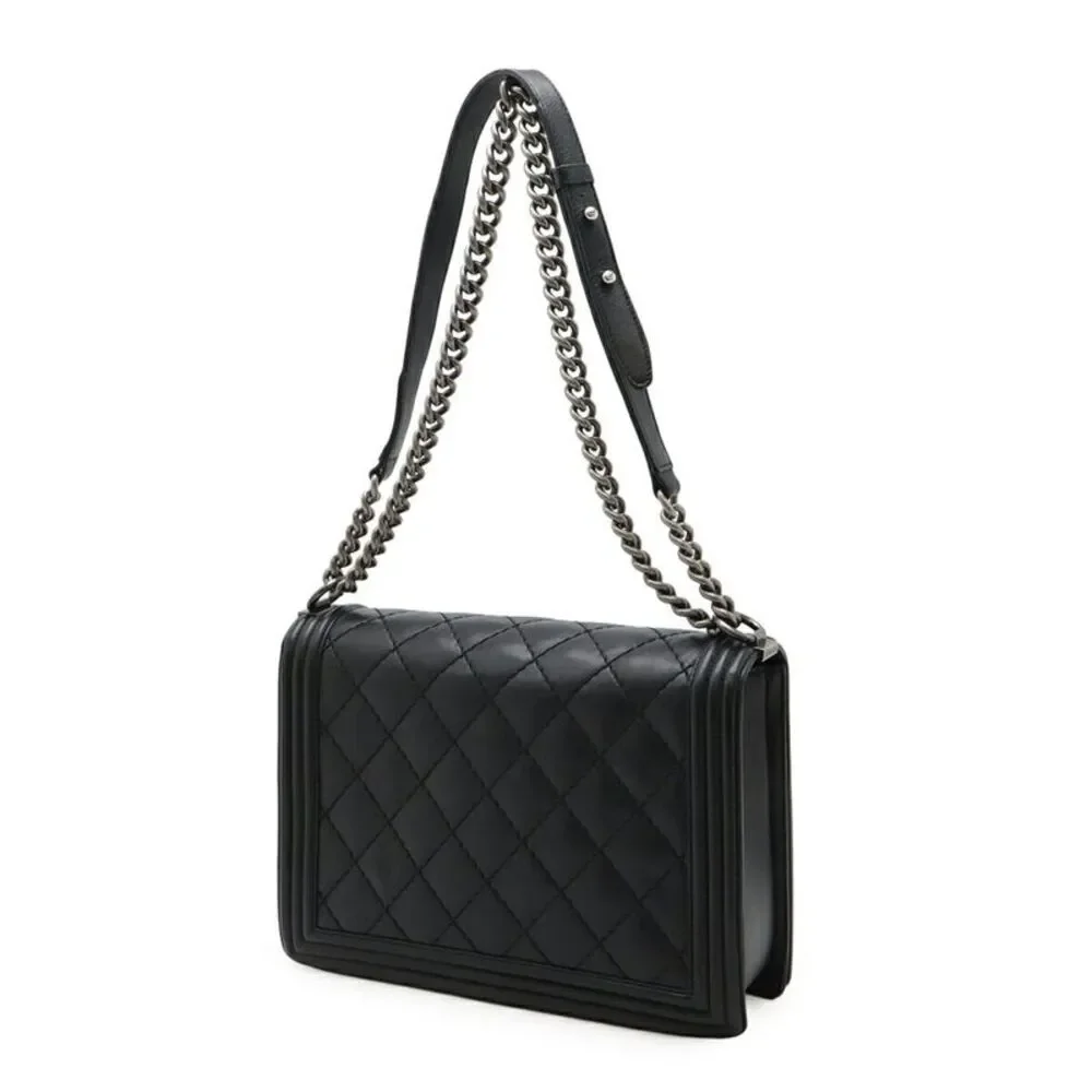 Chanel Boy Large Matelasse Chain Bag Black